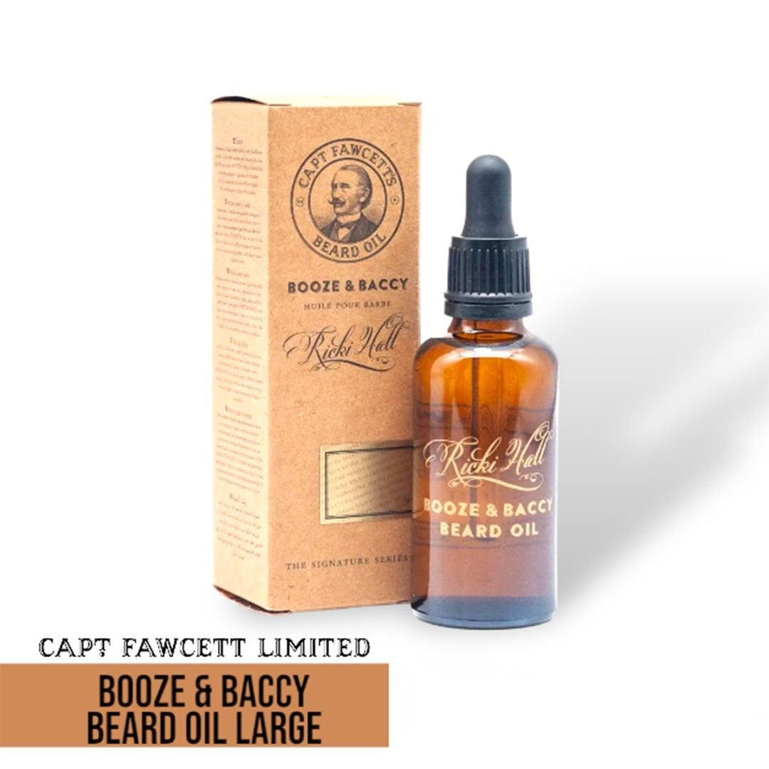 Captain Fawcett Booze & Baccy Beard Oil Large - Lockhart's Authentic Grooming Company, LLC