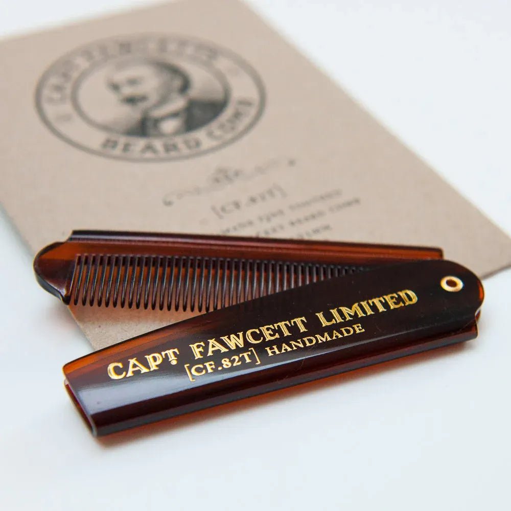 Captain Fawcett Folding Pocket Beard Comb - Lockhart's Authentic Grooming Company, LLC