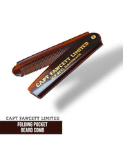 Captain Fawcett Folding Pocket Beard Comb - Lockhart's Authentic Grooming Company, LLC