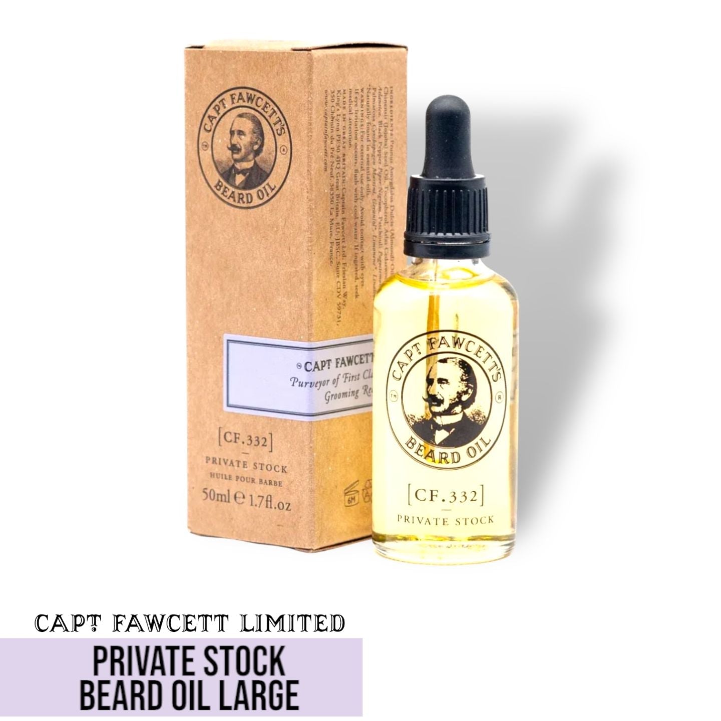 Captain Fawcett Private Stock Beard Oil Large - Lockhart's Authentic Grooming Company, LLC