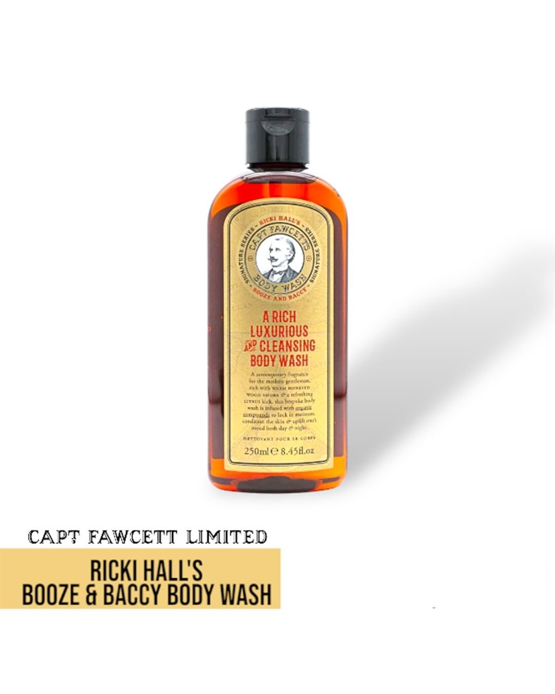 Captain Fawcett Ricki Hall's Booze & Baccy Body Wash - Lockhart's Authentic Grooming Company, LLC