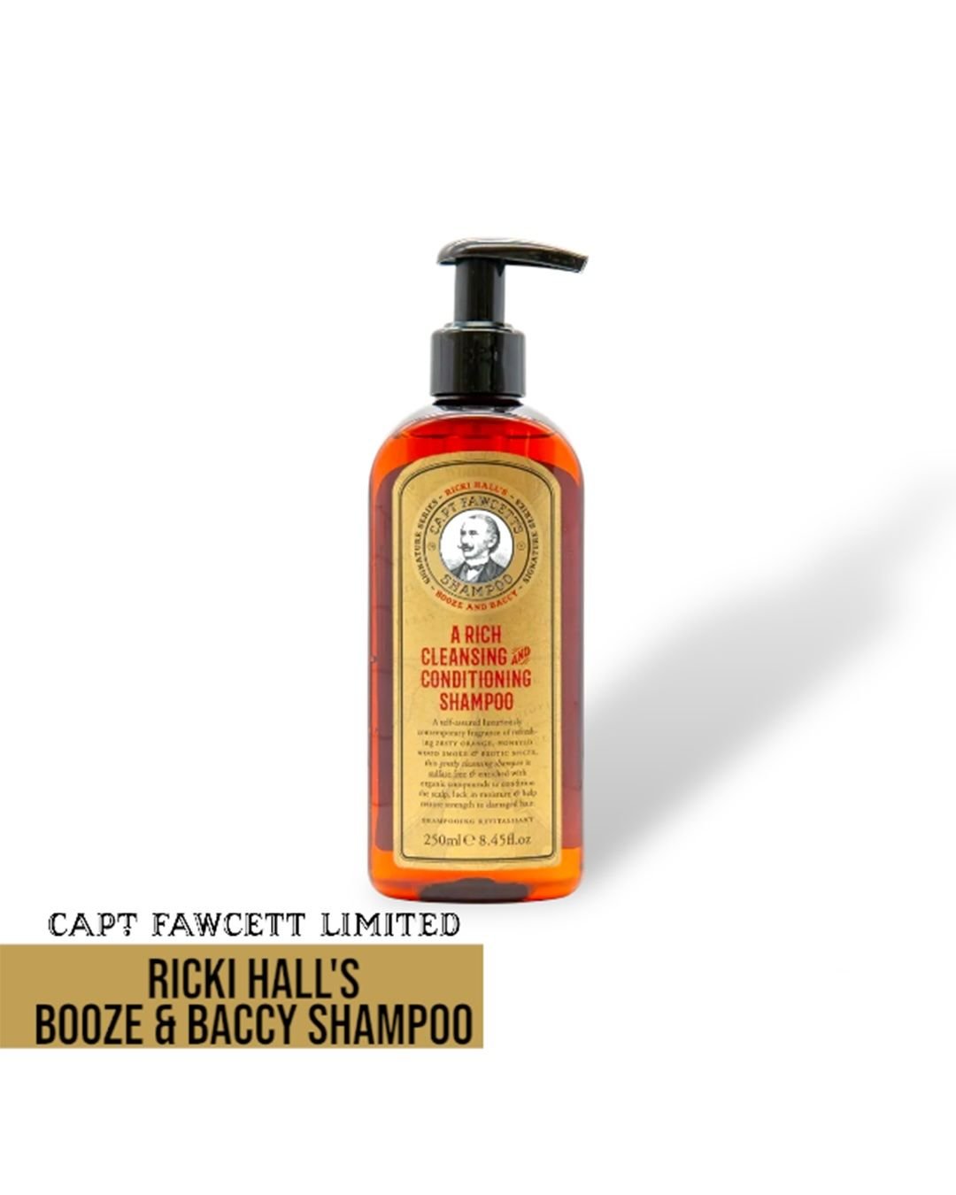 Captain Fawcett Ricki Hall's Booze & Baccy Shampoo - Lockhart's Authentic Grooming Company, LLC