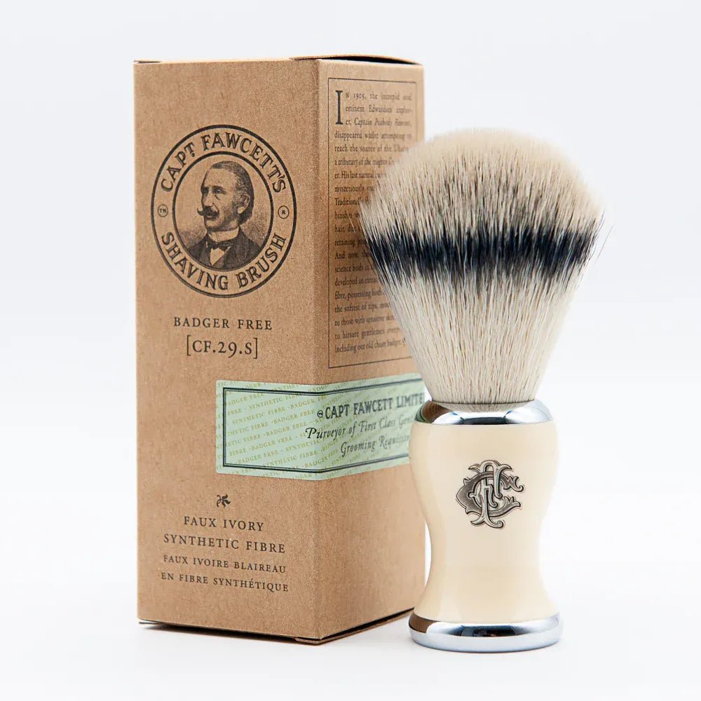 Captain Fawcett Shaving Brush Faux Badger - Lockhart's Authentic Grooming Company, LLC