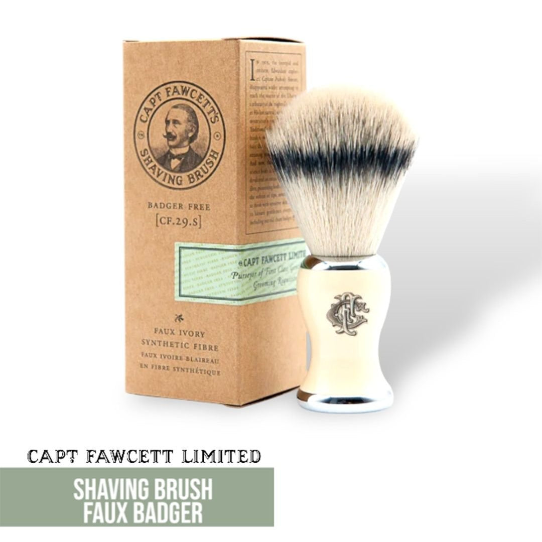 Captain Fawcett Shaving Brush Faux Badger - Lockhart's Authentic Grooming Company, LLC