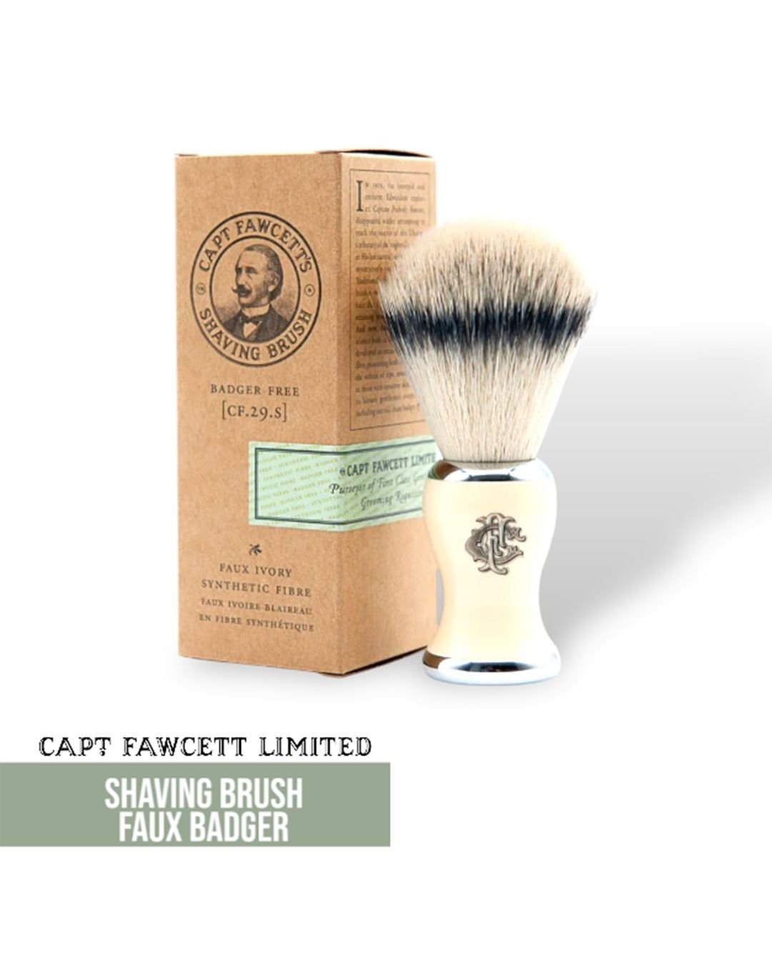 Captain Fawcett Shaving Brush Faux Badger - Lockhart's Authentic Grooming Company, LLC
