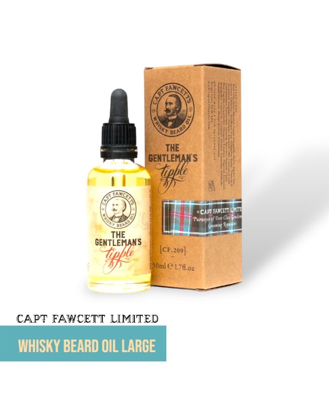 Captain Fawcett Whisky Beard Oil Large - Lockhart's Authentic Grooming Company, LLC