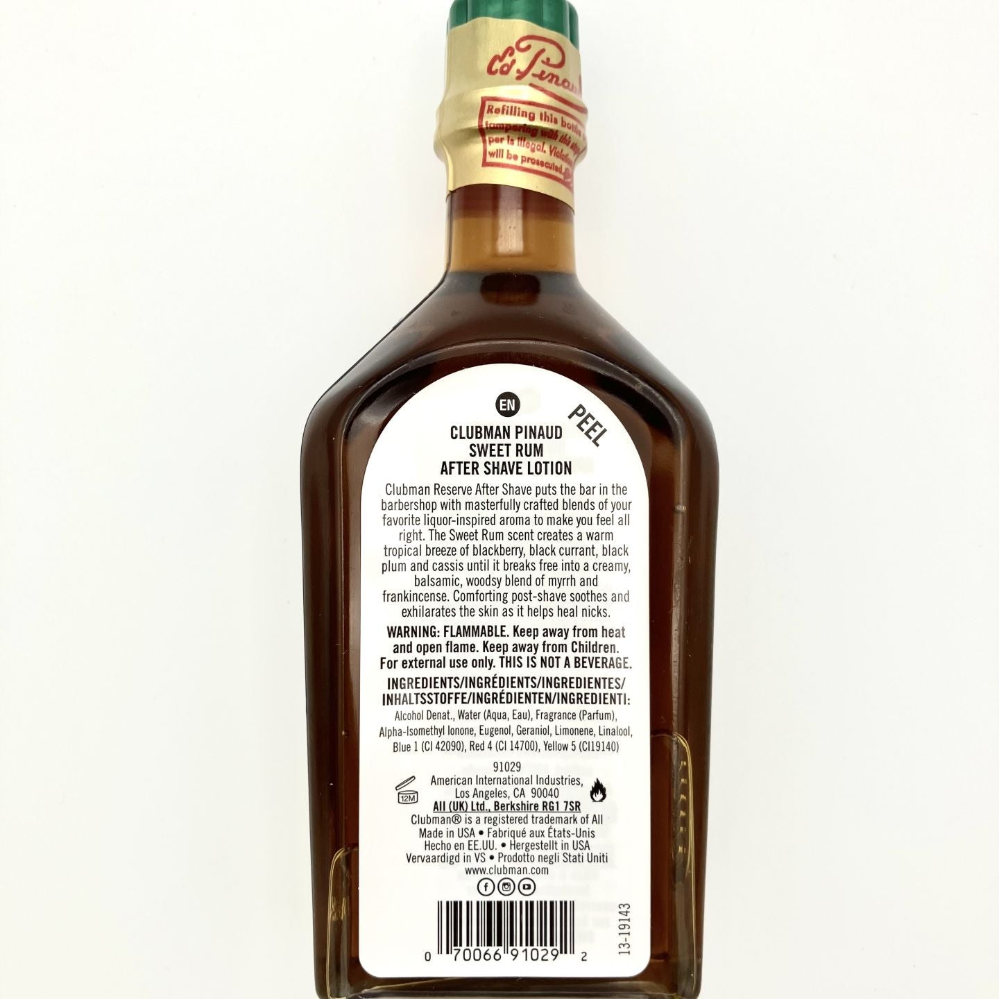 Clubman Pinaud Sweet Rum After Shave - Lockhart's Authentic Grooming Company, LLC