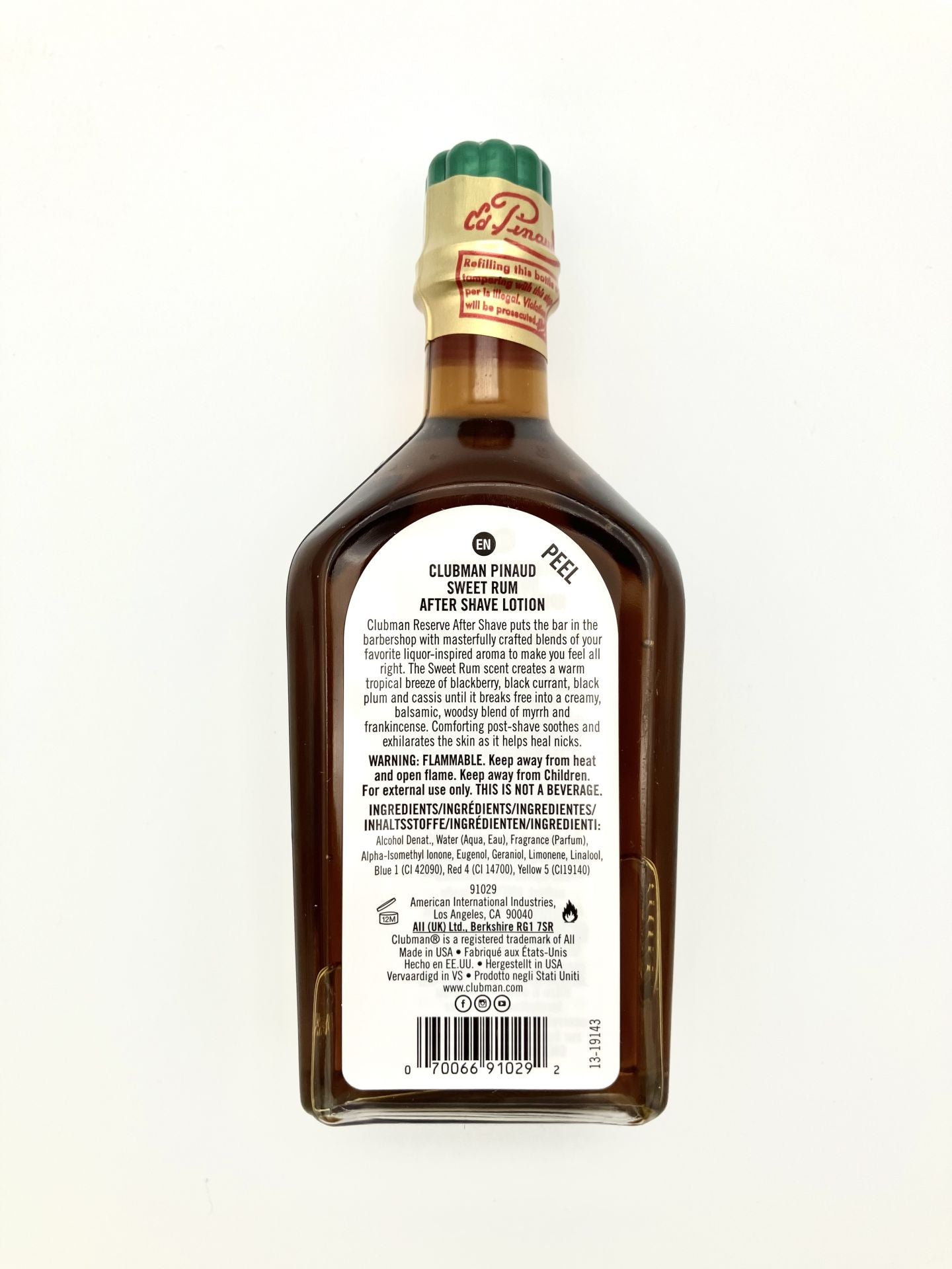 Clubman Pinaud Sweet Rum After Shave - Lockhart's Authentic Grooming Company, LLC