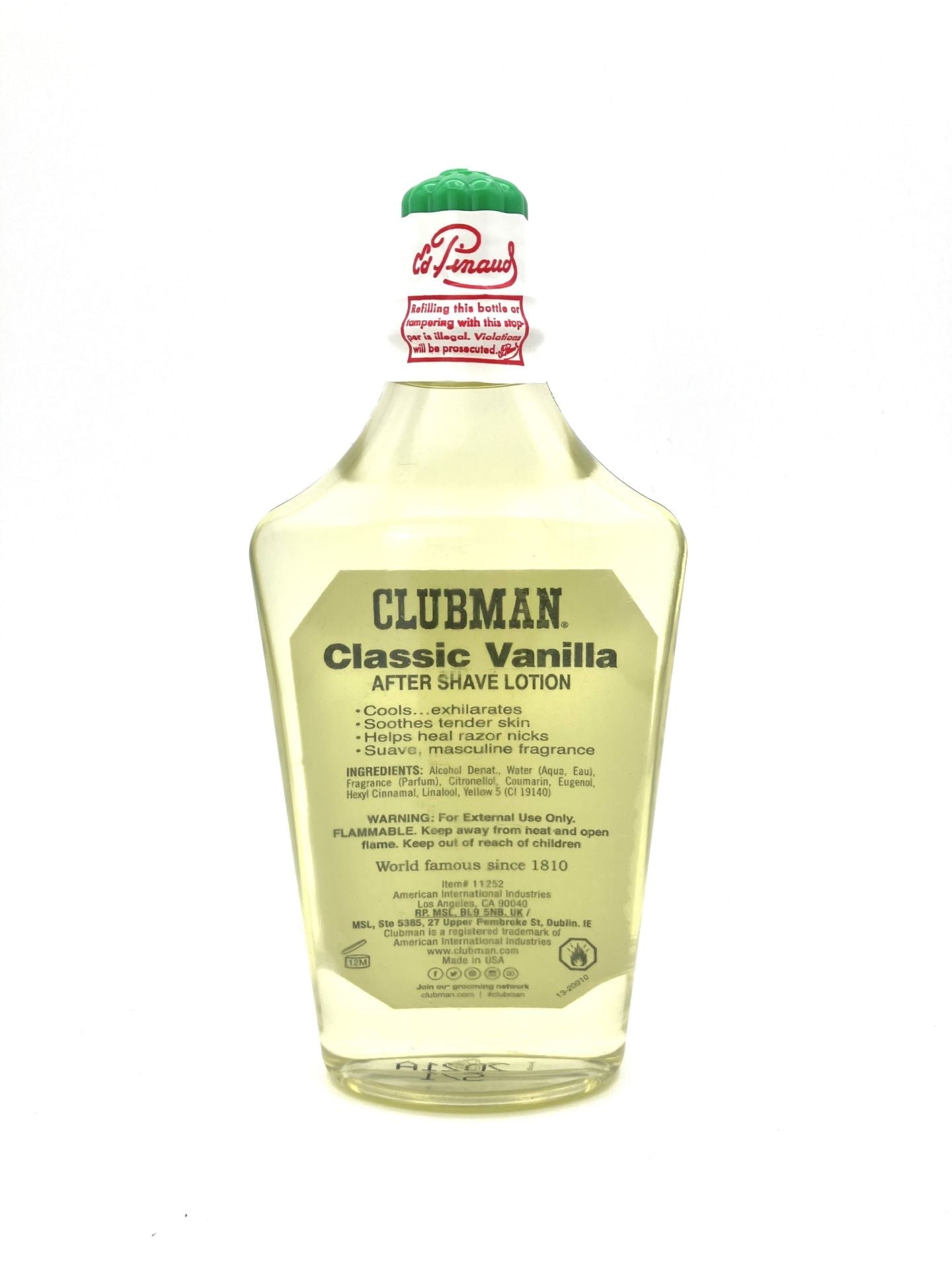 Clubman Pinaud Vanilla After Shave - Lockhart's Authentic Grooming Company, LLC