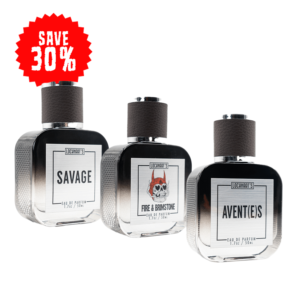 EDP Fragrance 3 pack bundle - Savage - Fire and Brimstone - Avent(e)s - Lockhart's Authentic Grooming Company, LLC