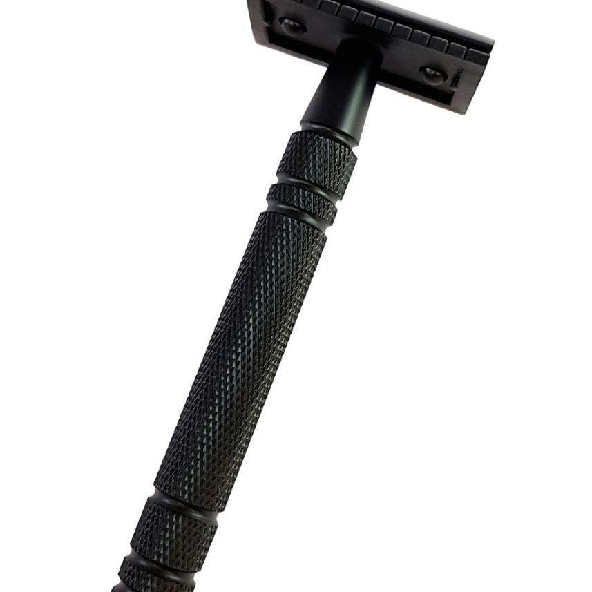 Hans Baier 3 - tlg. Rasierhobel matt - schwarz mit 10 Rasierklingen - Lockhart's Authentic Grooming Company, LLC