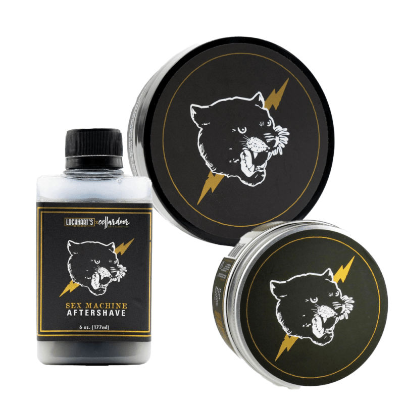 Menage Et Trois Bundle - Sex Machine Shave Soap, Pomade, and Aftershave - Lockhart's Authentic Grooming Company, LLC
