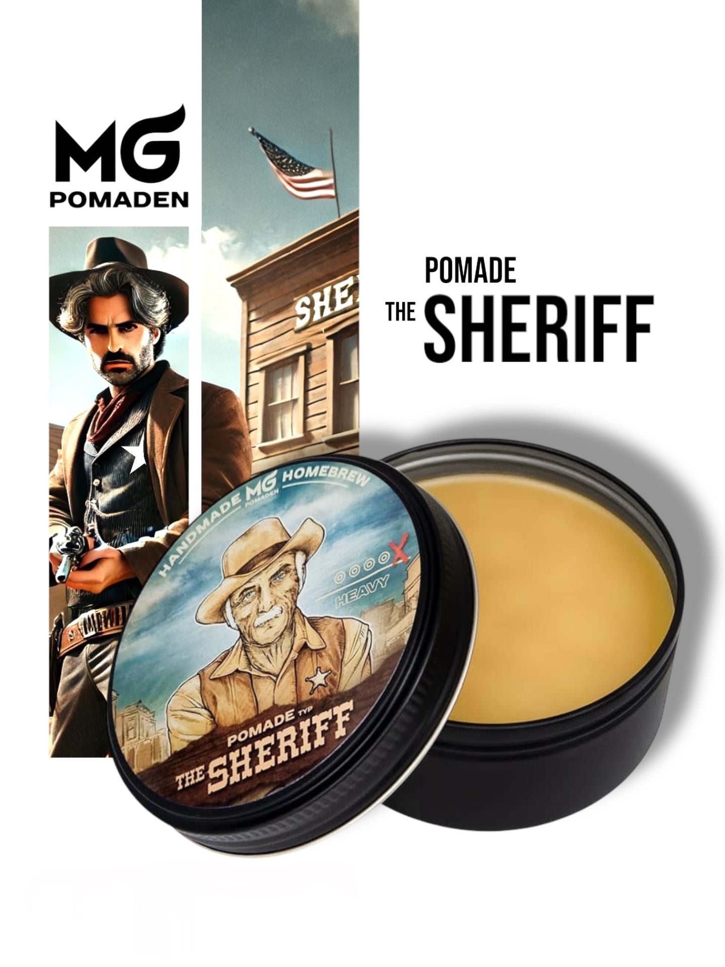 MG Pomaden The Sheriff: Heavy Hold - Lockhart's Authentic Grooming Company, LLC