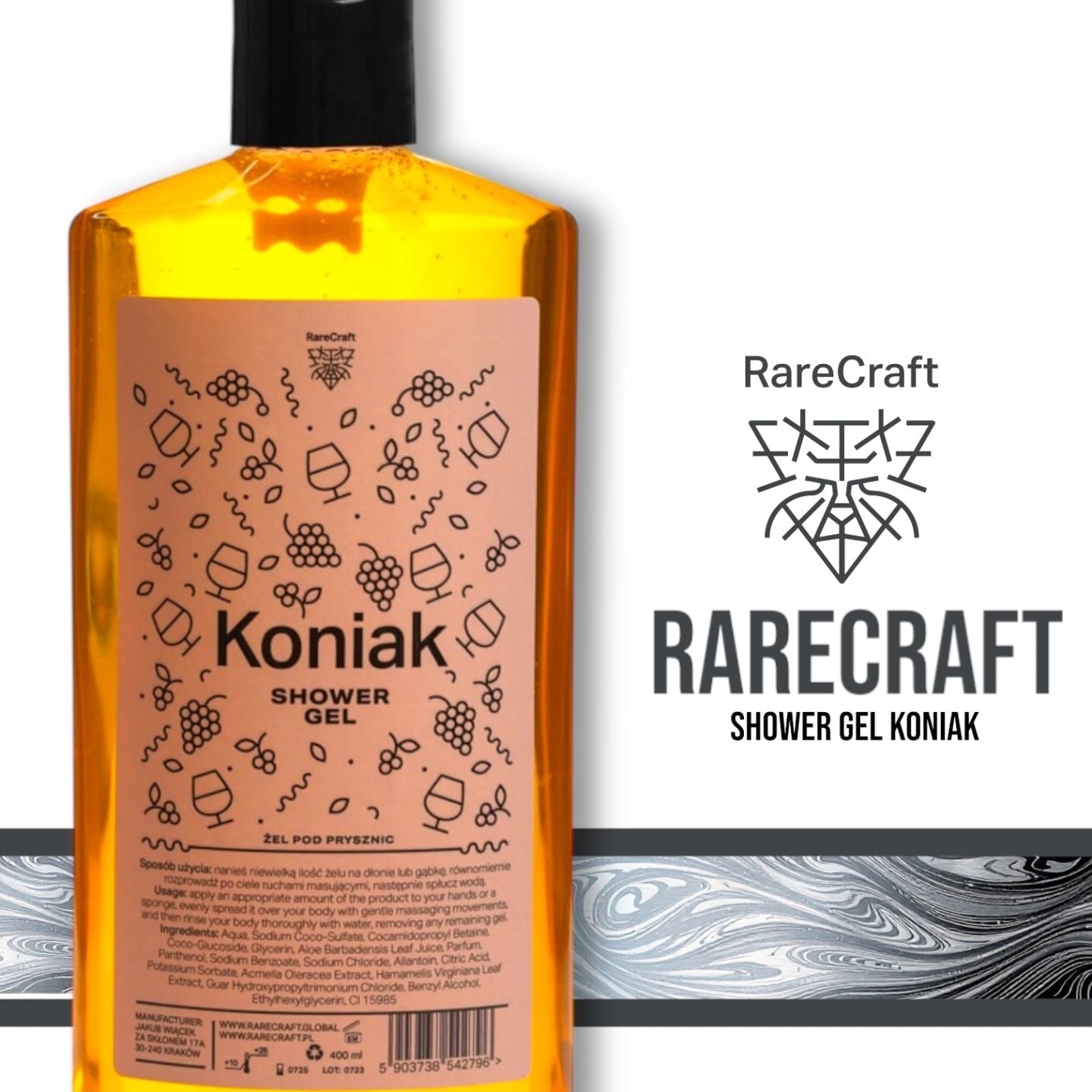 RareCraft Shower Gel Koniak - Lockhart's Authentic Grooming Company, LLC
