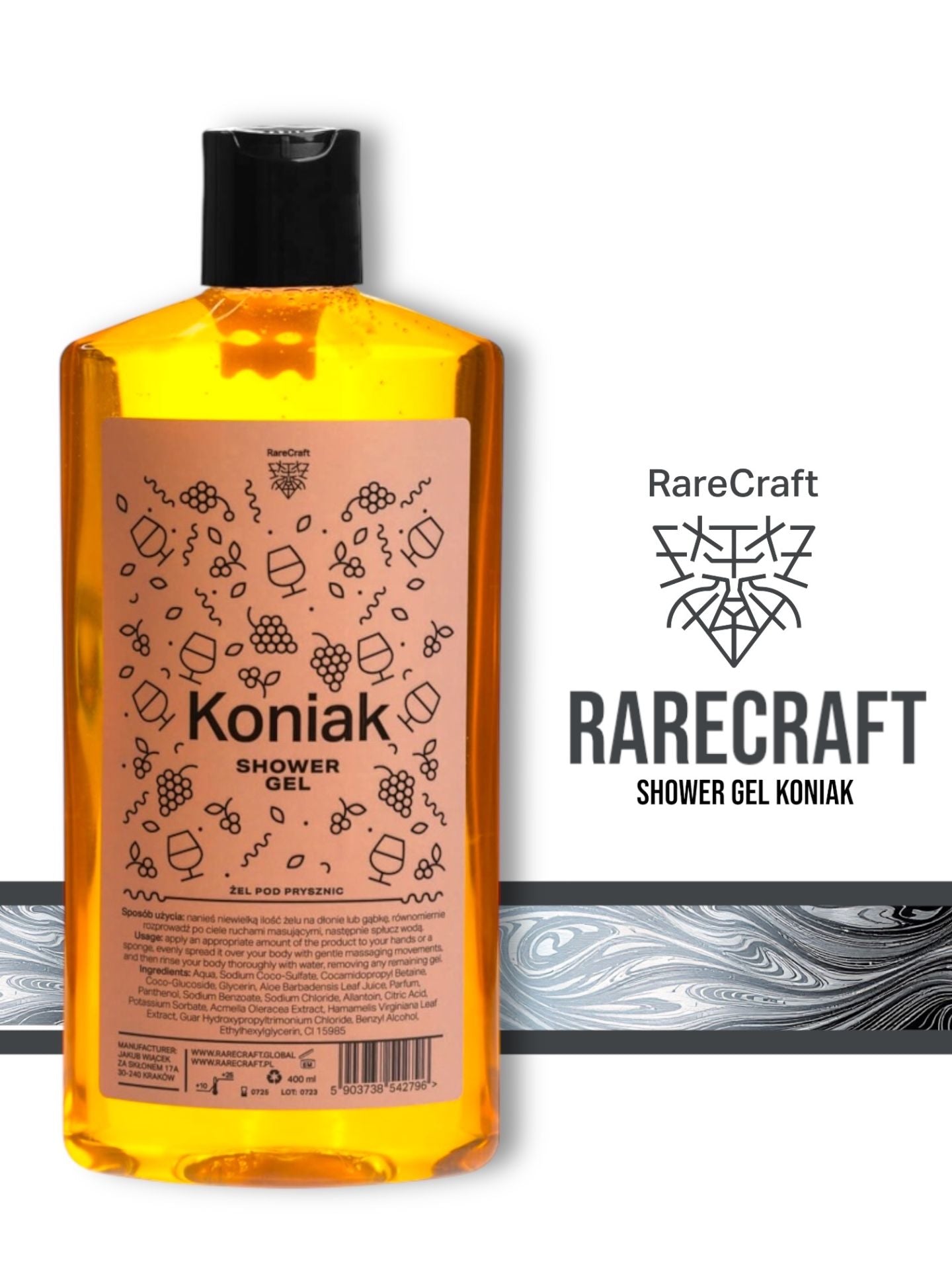 RareCraft Shower Gel Koniak - Lockhart's Authentic Grooming Company, LLC