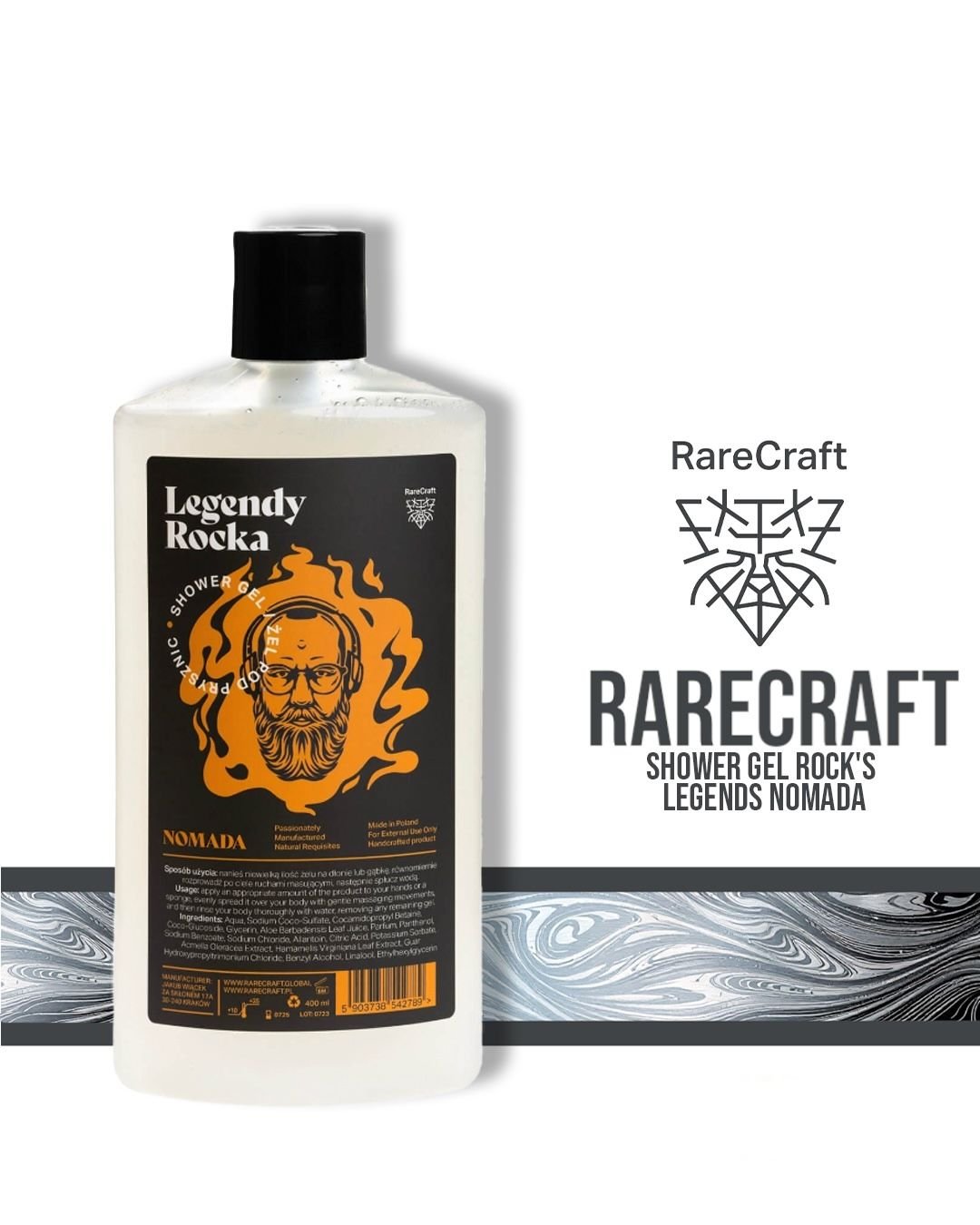 RareCraft Shower Gel Rock's Legends Nomada - Lockhart's Authentic Grooming Company, LLC